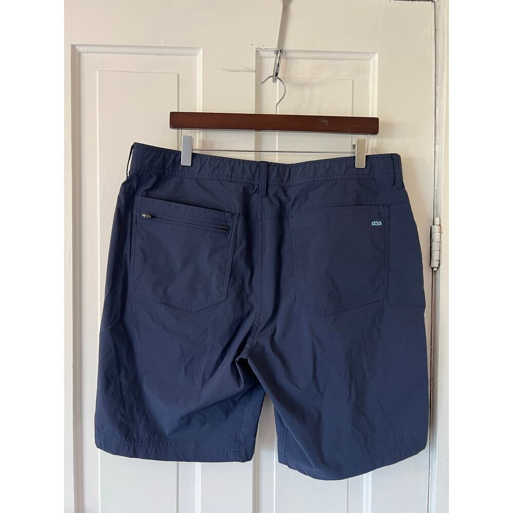 Stio men's 38" shorts blue quick dry waist tie 10" inseam trunks golf bike hike - Picture 2 of 7